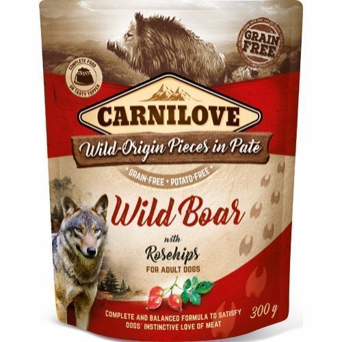 Dog Pouch Paté Wild Boar with Rosehips Våtfôr til hund 300 g