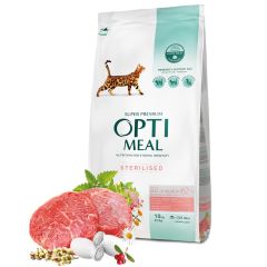 Optimeal Adult & Senior Sterilised & Urinary Care Beef Tørrfôr til katt 10kg