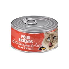 Four Friends våtfôr til katt tunfisk & musling 85g