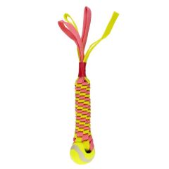 Canem flettet nylon med tennisball gul/rosa small