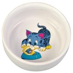 Mat/vannskål keramikk katt