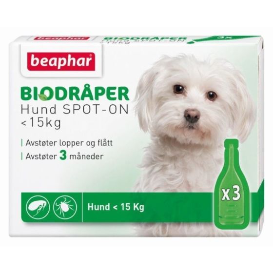 Beaphar Bio Flåttdråper hund opptil 15kg