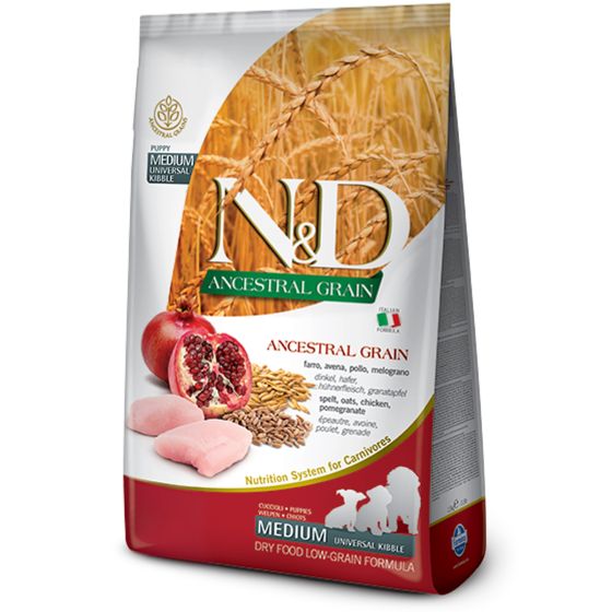 Farmina Dog N&D Ancestral Grain Chicken & Pomegranate Puppy Medium 12kg