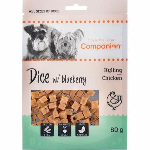 Companion Chicken Dice blueberry 80g