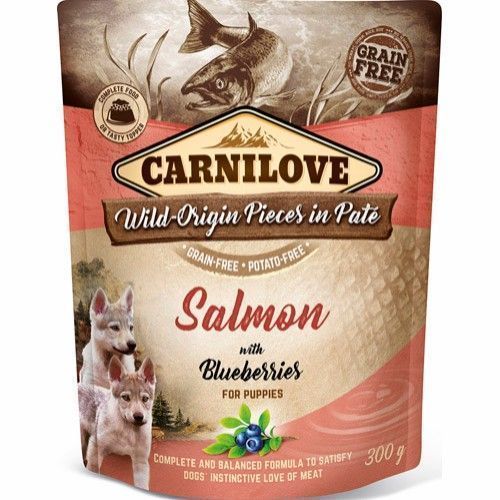 Carnilove Salmon with blueberry for Puppies Pouches 300g