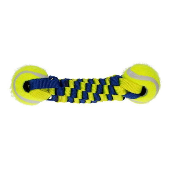 Canem flettet nylon med tennisballer gul/blå Small