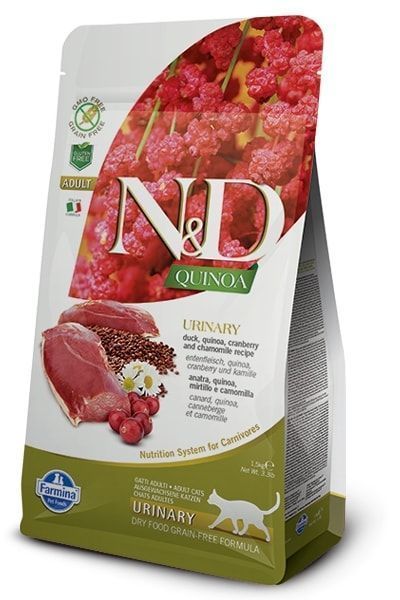 N&D Quinoa Urinary Duck Tørrfôr til katt 1,5 kg
